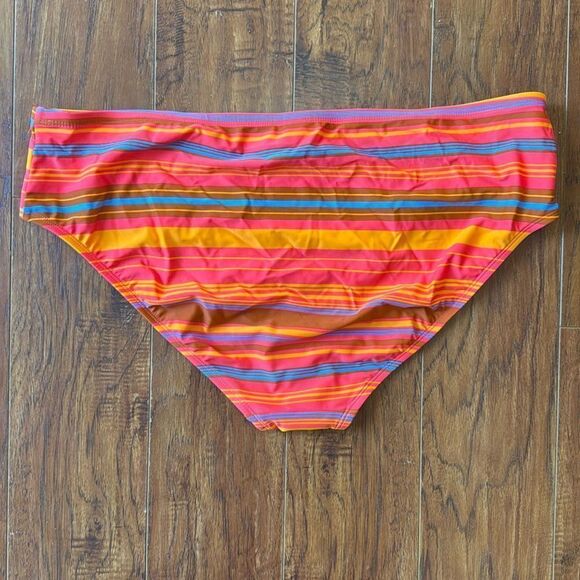 NWT Wild Fable Size 3X Orange Striped Multicolored Bikini Swim Bottom Hipster - Picture 5 of 7